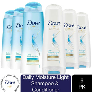 Dove Daily Moisture Light 3x Shampoo, 400ml & 3x Conditioner 350ml For Fine Hair