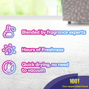 1001 Carpet Fresh Soft Jasmine & Linen Upholstery Odour Remover Spray, 6x300 ml