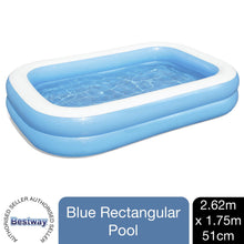 Load image into Gallery viewer, Bestway Inflatable 8'7" x 69" x 20"/2.62m x 1.75m x 51cm Family Rectangular Pool