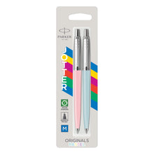 Load image into Gallery viewer, Parker Jotter Ballpoint Pen Pastel Collection Pink Blue Medium Nib Blue Ink 2pk