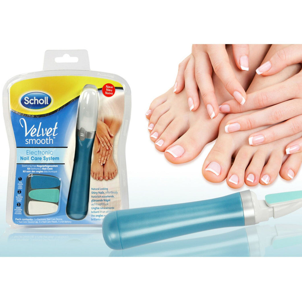 Scholl's Velvet Smooth Electronic Nail Care System - Blue