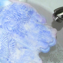 Load image into Gallery viewer, 2 in1 Blue Silicone Cleaning Household, Kitchen &amp; Pet Care Gloves with Scrubber