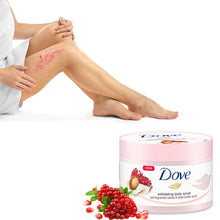 Load image into Gallery viewer, Dove Exfoliating Body Scrub with Pomegranate Seeds&amp;Shea Butter 225ml, 3pk or 6pk