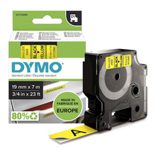 Load image into Gallery viewer, DYMO Labels Self Adhesive D1 19mm x 7mm Black Print on Yellow Tape Authentic