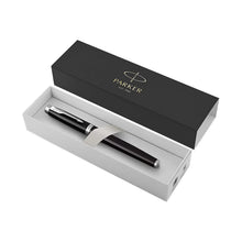 Load image into Gallery viewer, Parker IM Rollerball Pen Black Lacquer Fine Point Black Ink Gift Box