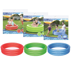 Bestway Fast Set 3 Ring Round Plastic Paddling Pool for Kids