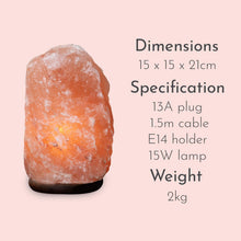 Load image into Gallery viewer, Haven Himalayan Crystal Handcrafted Salt Lamp on a Premium Wooden Base - Small