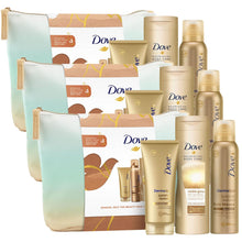 Load image into Gallery viewer, Dove Gradual Self-Tan Beauty Bag Derma Spa 3pcs Gift Set For Her with Beauty Bag