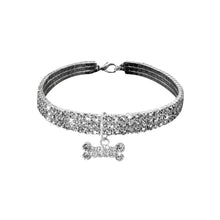 Load image into Gallery viewer, AQ Luxury Diamond Collar For Pets, Size Medium or Large, Blue, Red or White