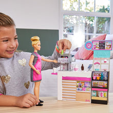 Load image into Gallery viewer, Barbie® Coffee Shop Playset with Doll and Play Pieces