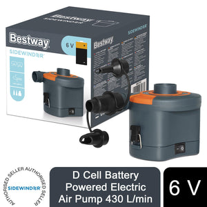 Bestway Sidewinder D Cell Battery 6V Electric Or AC Battery Powered Air Pump