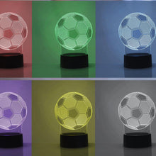 Load image into Gallery viewer, Colour Changing Acrylic 3D Illusion Football LED Night Light