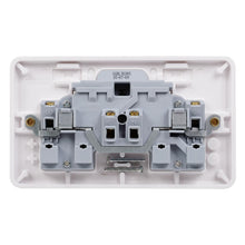 Load image into Gallery viewer, Schneider Lisse Moulded Switched 2 Gang 1 Power Socket 13A GGBL3020 White 5 Pack