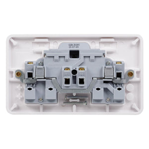 Schneider Lisse Moulded Switched 2 Gang 1 Power Socket 13A GGBL3020 White 5 Pack