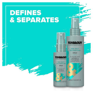 2 Pack of 75ml or 200ml Toni & Guy Sea Salt Texturising Spray for Beachy Waves