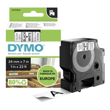 Load image into Gallery viewer, DYMO Labels Self Adhesive D1 24mm x 7mm Black Print on White Tape Authentic