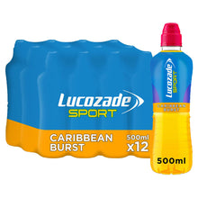 Load image into Gallery viewer, 12 Pack of Lucozade Sport Caribbean Burst Sports Drink, 500ml