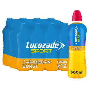 12 Pack of Lucozade Sport Caribbean Burst Sports Drink, 500ml