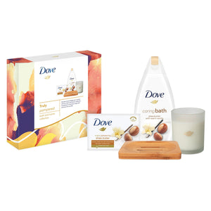 Dove Truly Pampered Bath & Home 2pcs Gift Set For Her with Soap Dish & Candle