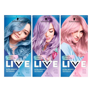 3x Schwarzkopf Live Ultra Brights Semi-Permanent Colour Hair Dye