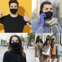 Load image into Gallery viewer, 3x Unisex Face Mask Washable, Reusable, Breathable Ear Loops 3D Shape Mask,Black