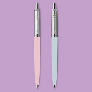 Parker Jotter Ballpoint Pen Pastel Collection Pink Blue Medium Nib Blue Ink 2pk