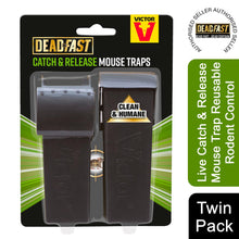 Load image into Gallery viewer, Deadfast Live Catch &amp; Release Mouse Trap Reusable Rodent Control Twin 2Pack