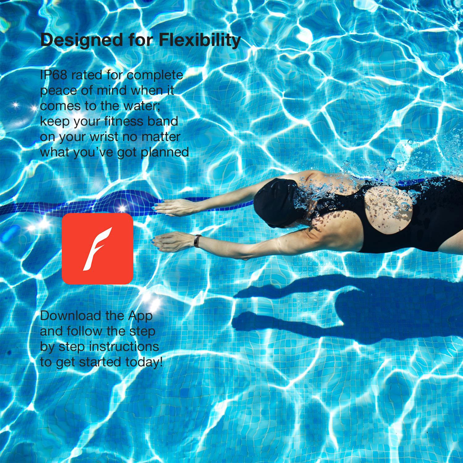 Aquarius AQ126 Waterproof Bluetooth Fitness Tracker With HRM and BPM