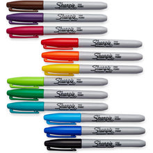 Load image into Gallery viewer, Sharpie Permanent Marker Pens Fine Point Assorted Colours Pack of 12 For School