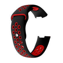Load image into Gallery viewer, Aquarius Fitbit Charge 3 Silicone Replacement WatchStrap Band - Small, Black/Red