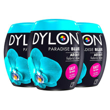 Load image into Gallery viewer, DYLON Washing Machine Fabric Dye Pod, Paradise Blue, 3 Packs of 350g