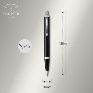 Parker IM BallPoint Pen Black Lacquer Medium Point Blue Ink Gift Box