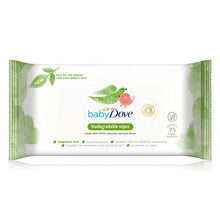 Load image into Gallery viewer, Baby Dove Biodegradable Wipes made with 100% Naturally Derived Fibers, 75 Sheets