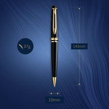 Load image into Gallery viewer, Waterman Expert Ballpoint Pen Gloss Black 23K Gold Trim Medium Tip Blue Ink