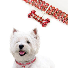 Load image into Gallery viewer, AQ Luxury Diamond Rhinestones &amp; Thick Silver Plating Medium Collar for Pet - Red