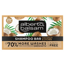 Load image into Gallery viewer, 6pk 75g Alberto Balsam Coconut &amp; Lychee Shampoo Bar with Argan oil Plastic Free
