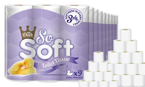 45 Rolls of Little Duck So Soft Luxury White Toilet Tissues, 3 Ply