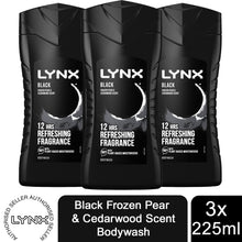 Load image into Gallery viewer, 3pk of 250ml Lynx 12hrs Refreshing Fragrance Shower Gel with 100% Moisturisers