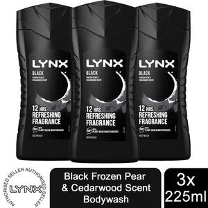 3pk of 250ml Lynx 12hrs Refreshing Fragrance Shower Gel with 100% Moisturisers