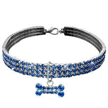 Load image into Gallery viewer, AQ Luxury Diamond Collar For Pets, Size Medium or Large, Blue, Red or White