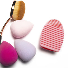 Load image into Gallery viewer, 4x Envie Silicone Egg Sponge Scrubber Make-Up Brush Cleaner - Pink