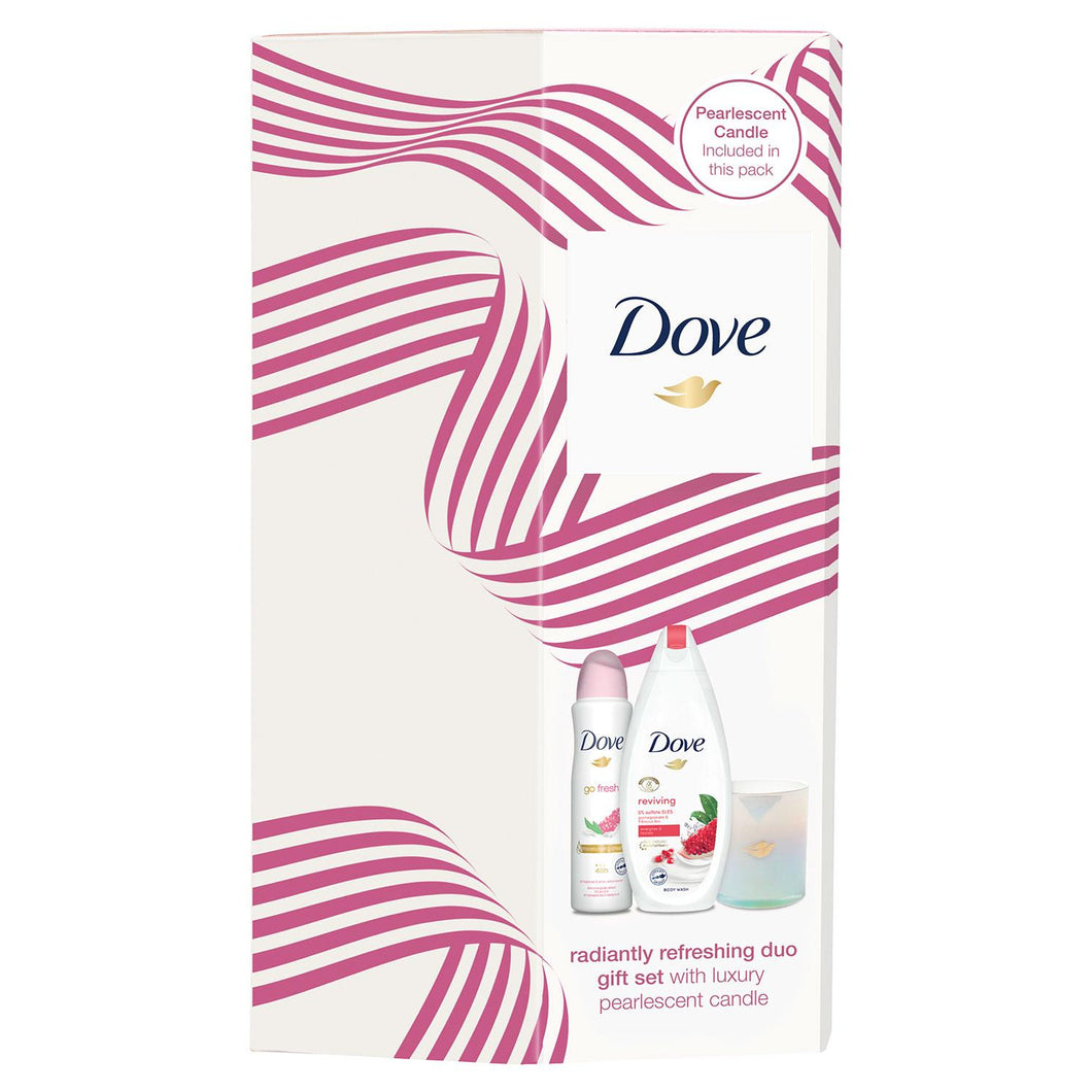 Dove Radiantly Refreshing Gift Set Present For Women, Girls, Mum, Bath & Candles