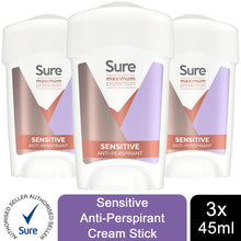 Load image into Gallery viewer, 3x 45ml Sure Women 96 H Anti-Perspirant Deodrant Cream For Maximum Protection
