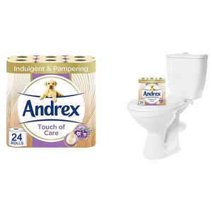 Andrex Toilet Roll Touch of Care with Shea Butter 2 Ply Toilet Paper, 96 Rolls