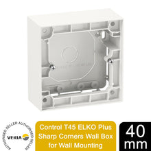Load image into Gallery viewer, Veria Control T45 ELKO Plus 40mm Sharp Corners Wall Box for Wall Mounting