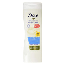 Load image into Gallery viewer, 2x400ml Dove Nourishing Body Care &amp; Protect SPF 15 Body Lotion