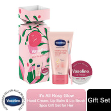Load image into Gallery viewer, Vaseline Hand Cream, Lip Balm &amp; Lip Brush It's All Rosy Glow On Gift Set For Her