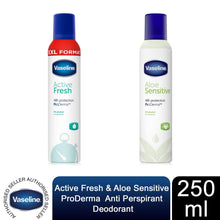 Load image into Gallery viewer, 6x of 250ml Vaseline ProDerma Aloe Fresh or Active Fresh Women APA Deodorant