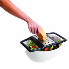 Load image into Gallery viewer, Quirky Stainless Steel Grip Collapsible Kitchen Grater with Interchangeable Plates, Black