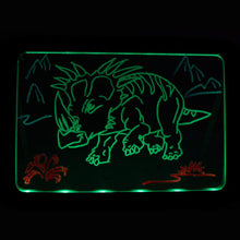Load image into Gallery viewer, Doodle Kid&#39;s 15.4 Inch Magic LED Light Dinosaur Pictures Magic Drawing Board